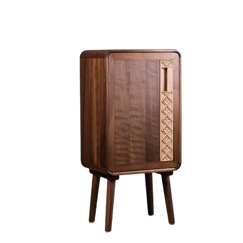 North American black walnut solid wood household living room bedroom trash can high value high-end atmosphere Chinese style pape