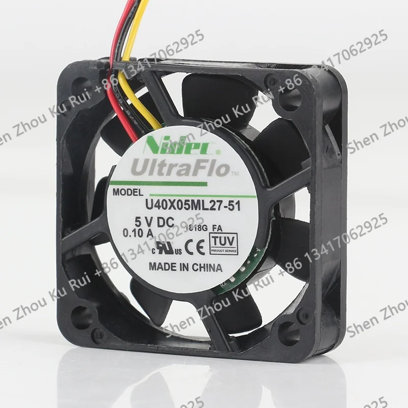 Original Japan Nidec U40X05ML27-51 12V 24V 48V AC EC 4010 40X40X10MM 4CM DC5V 0.10A ultra quiet USB three-wire small cooling fan