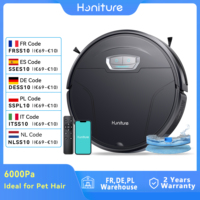 Honiture Robot Vacuum Cleaner 6000pa Strong Suction Self-Charging App&Remote&Voice Control 3 in 1 Robot Vacuum and Mop Combo