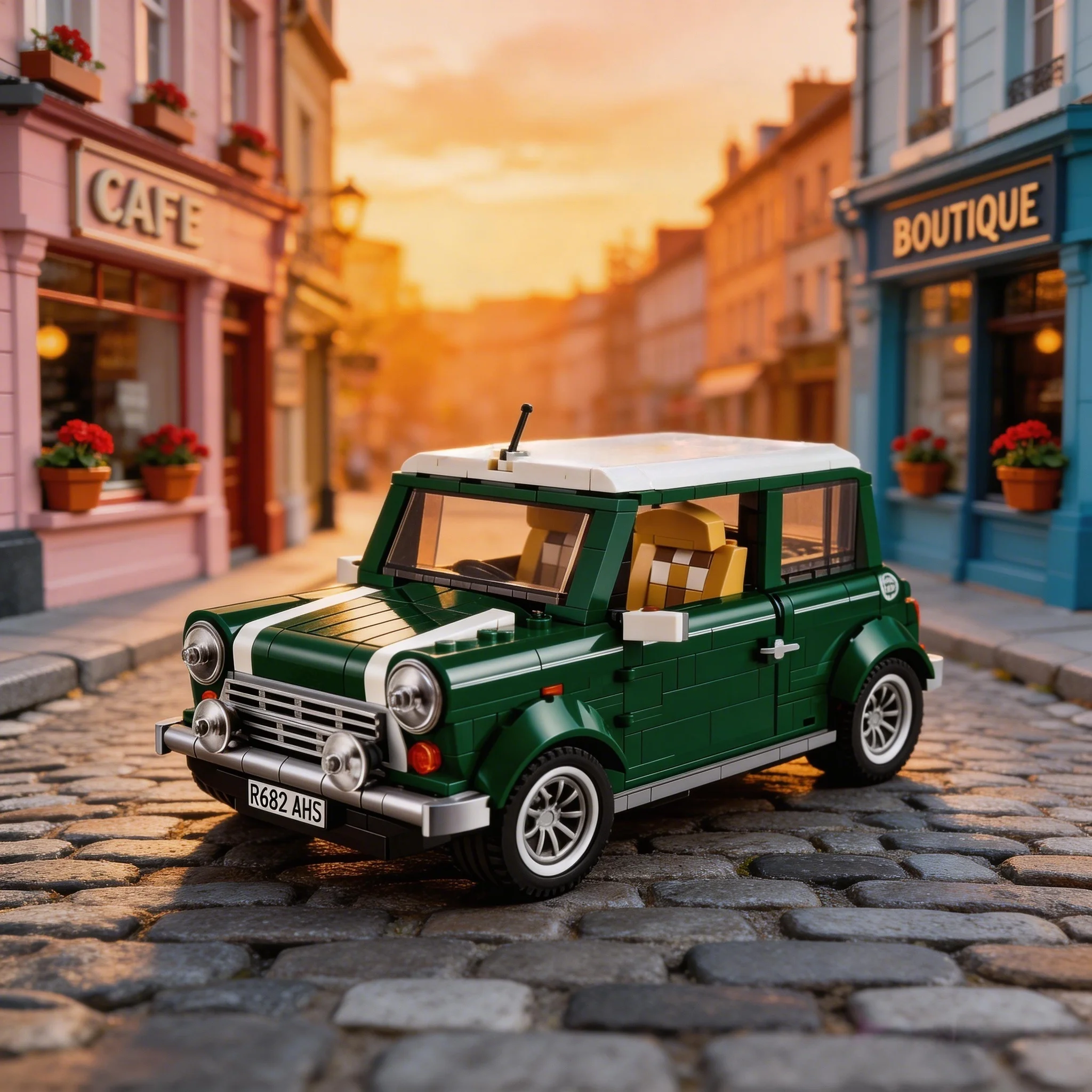 

2016 new camping party creative classic Cooper car model building block toy men and women holiday gifts