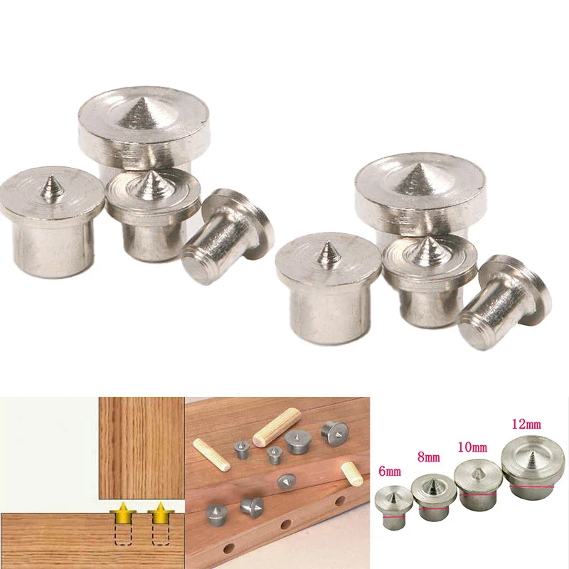 Woodoworking Tools 1/4 Dowel Tenon Center Set Woodworking Top Locator Roundwood Punch Wooden Furniture Centering Point Drilling