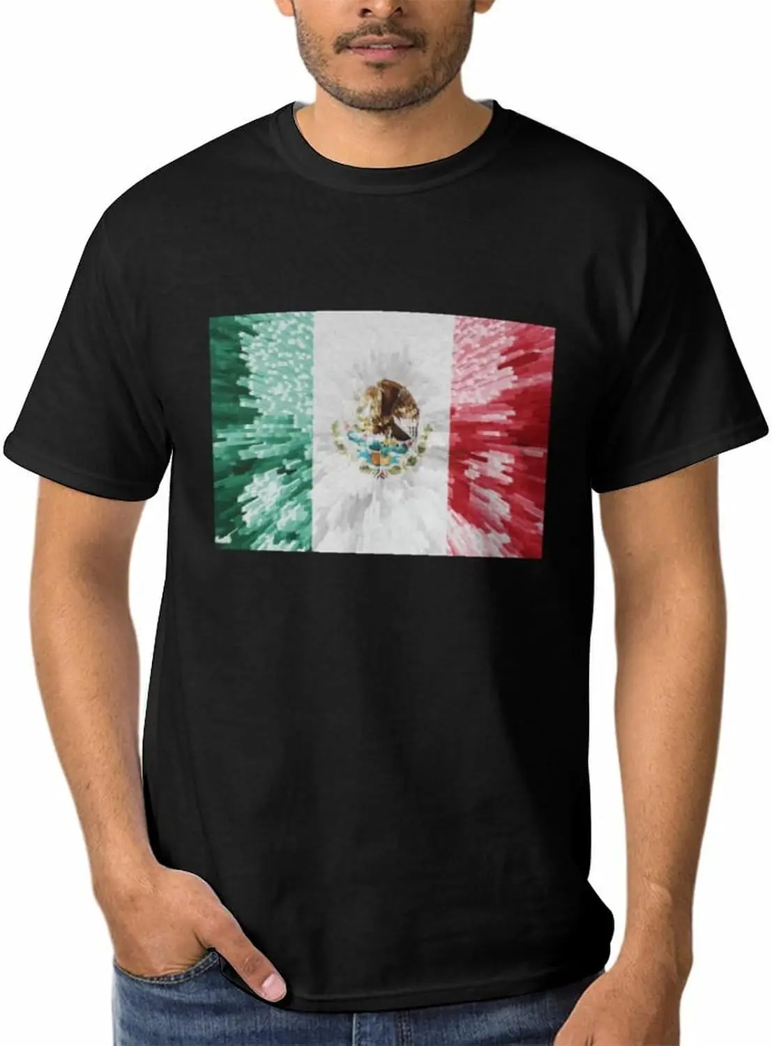 El Salvador Flag Men's Short Sleeve Crew T-Shirts Breathable