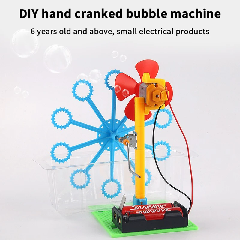 Speelgoed DIY Bubble Machine Assembleren Model Materiaal Kits Studenten Educatief Wetenschap Experiment Technologie Speelgoed voor kinderen