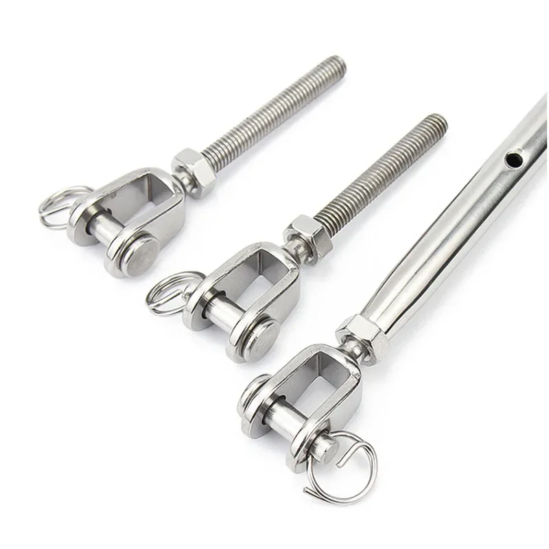 Picture 3: 1PC M5-M20 304 Stainless Steel  Rigging Screw Closed Body Jaw Turnbuckle Bolt Wire Rope Tensioner Length Adjuster Clamp ﻿