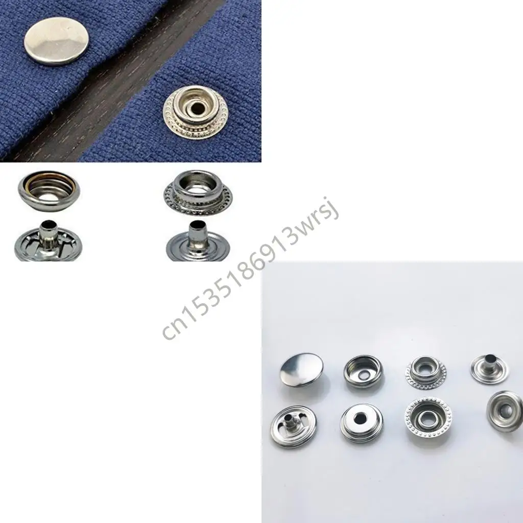 

G5GB 60pcs Stainless Steel Snaps Button 15mm Metal Closures with Attaching Instrument