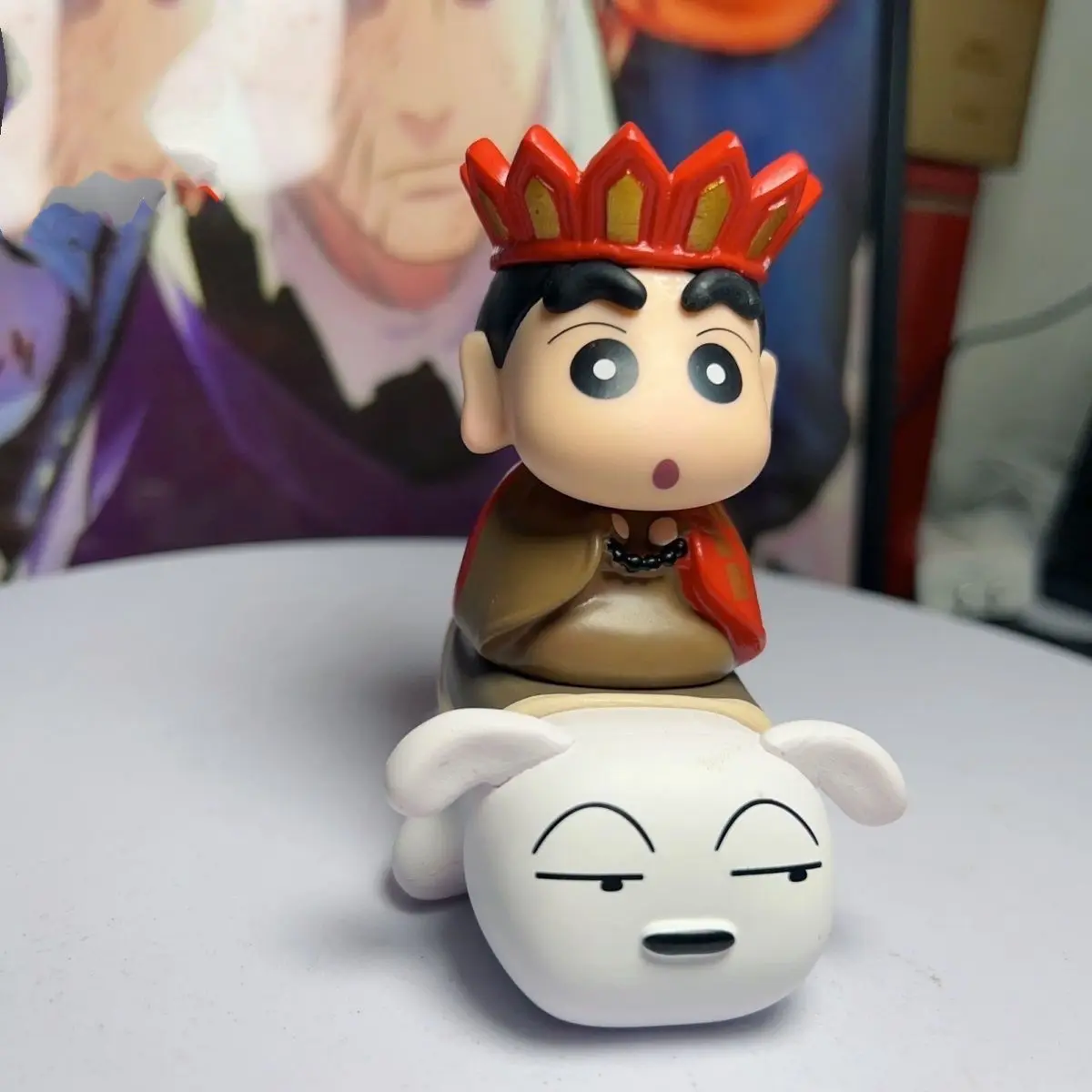 

New Crayon Shin-chan cos Tang Monk riding a white dragon horse Xiaobai Jigong Buddha creative hand figure car ornament animation