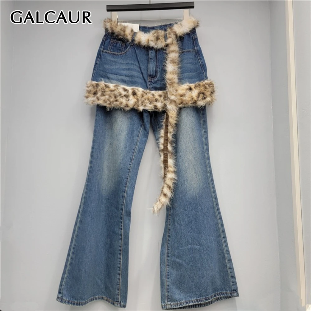 

GALCAUR синие шикарные брюки на шнуровке, женские утягивающие уличные брюки с высокой талией, женские брюки-клеш в стиле ретро, осенняя мода, новинка