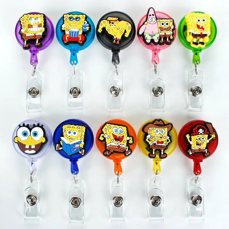 Cute Cartoon Funny for ID Card Holder Scalable Toggle Clip Employee Card Nurse Chest Card Student Bus Card Holder