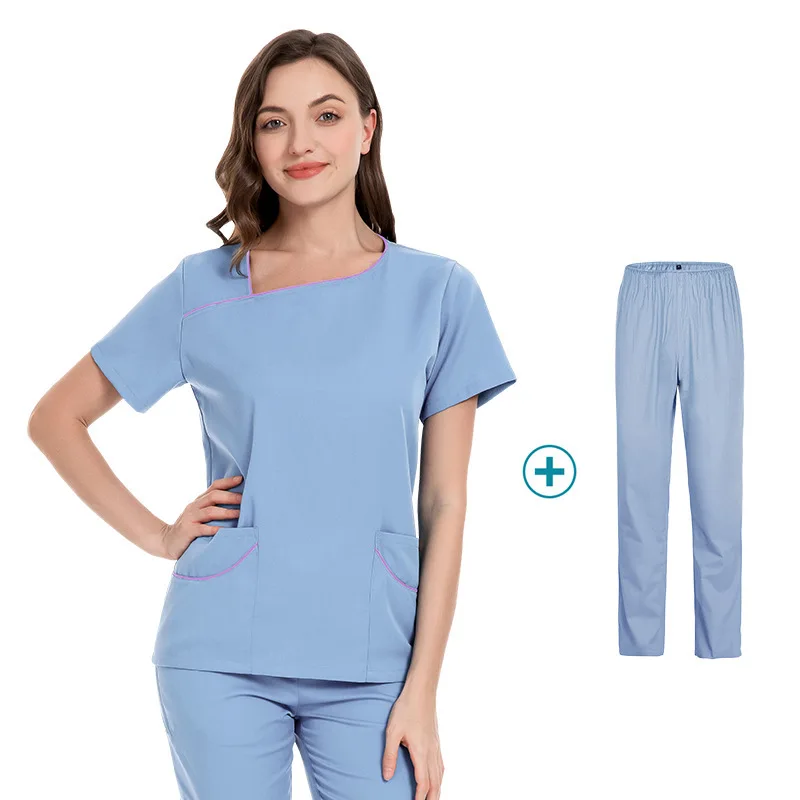 Uniformi mediche estive per le donne scrub set vestiti per medici sottili Quick Dry infermieri uniforme clinica odontoiatrica salone di bellezza abbigliamento da lavoro