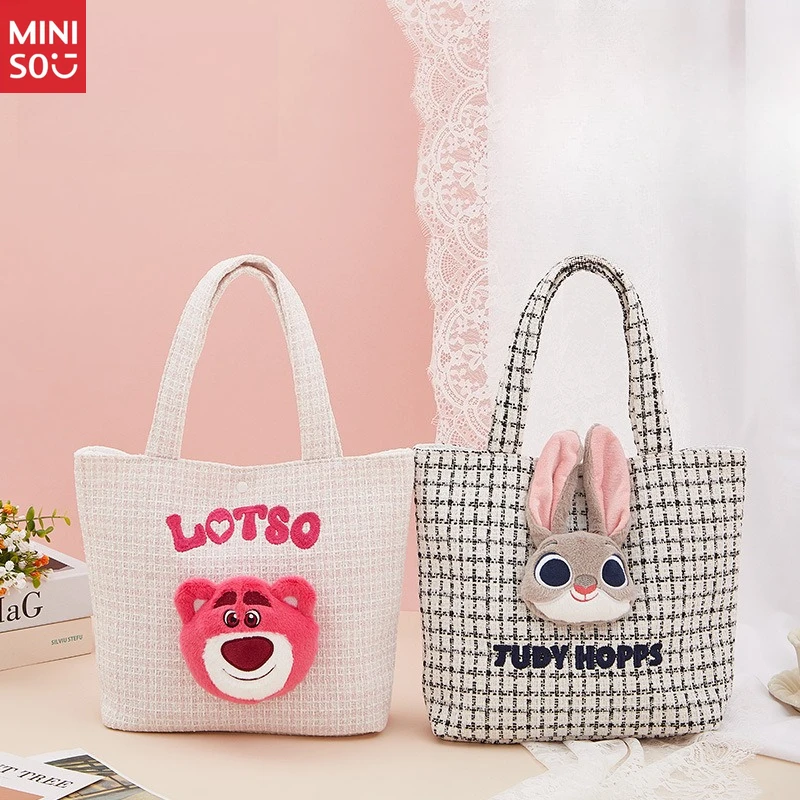 Disney Plush Tote Bag for Women, Cute Large Shoulder Bag with Character Figure