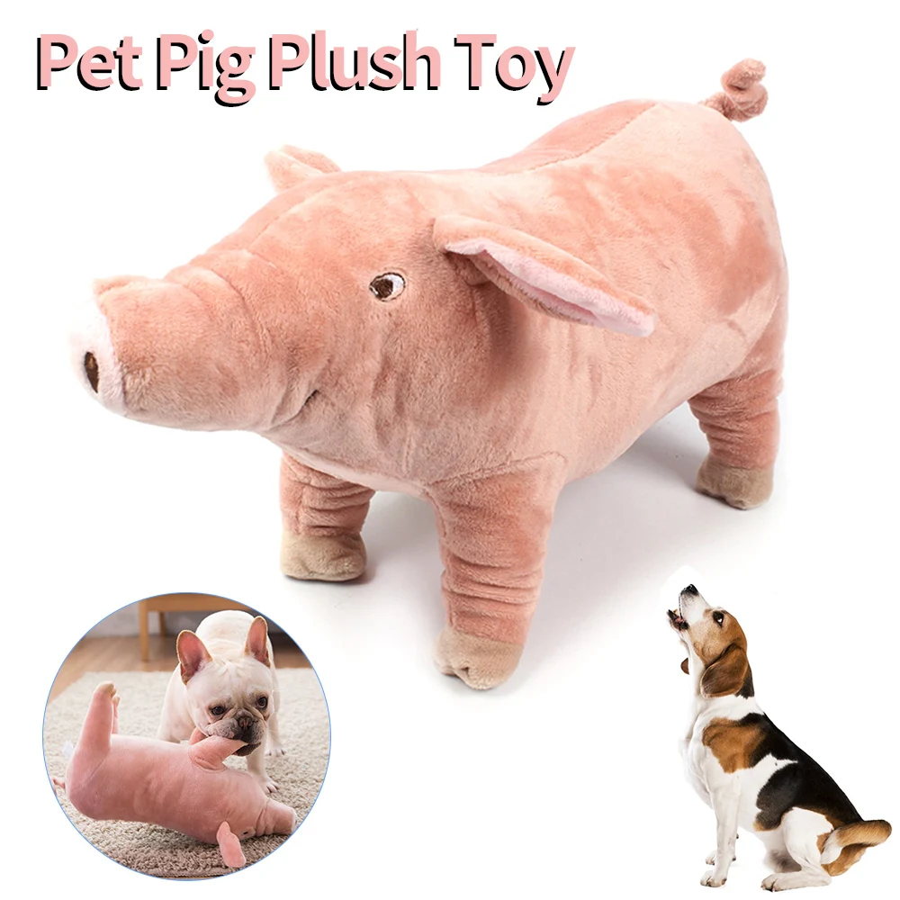 Cerdo de peluche para perros, Bulldog Francés, juguete masticable resistente a las mordeduras, muñeca con ventilación para dormir con animales, suministros para Mascotas