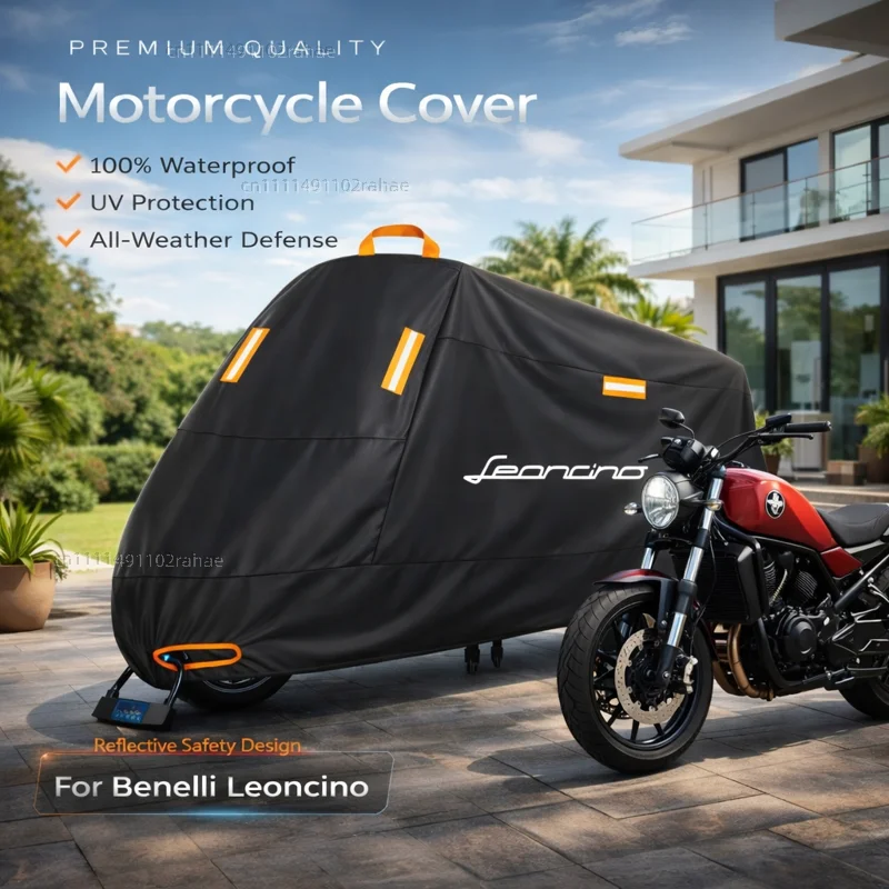 

For Benelli Leoncino 500 Outdoor Motorcycle Cover Waterproof Thickened Polyester UV Protective Rain Dust Sun All Weather Cover