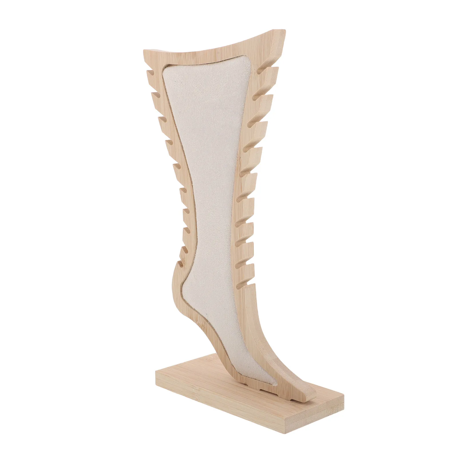 

Подставка для украшений в форме стопы, бежевая, из массива дерева, для демонстрации браслетов на ногу, для розничных продавцов, выставок ремесленных изделий, бутиков