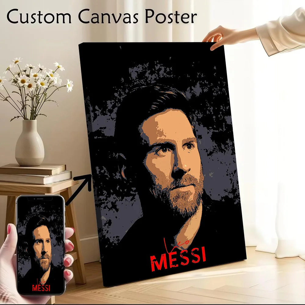Leo Messi Canvas Poster Customizable Printed Canvas Painting Wall Art for Fans Decoration Living Room Decor Wand Deko Pictures