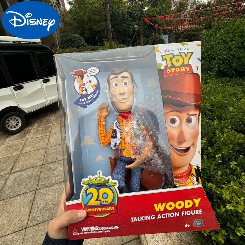 

2026 New Selling Disney Pixar Toy Story Woody Action Figures Toys English Movie Sound Character Doll Cloth Cowboy Birthday Gifts
