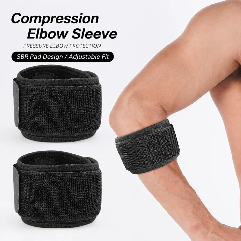 Adjustable Elastic Compression Elbow Sleeve Support Strap Breathable Sports Protective Gear for Basketball Badminton Fitness