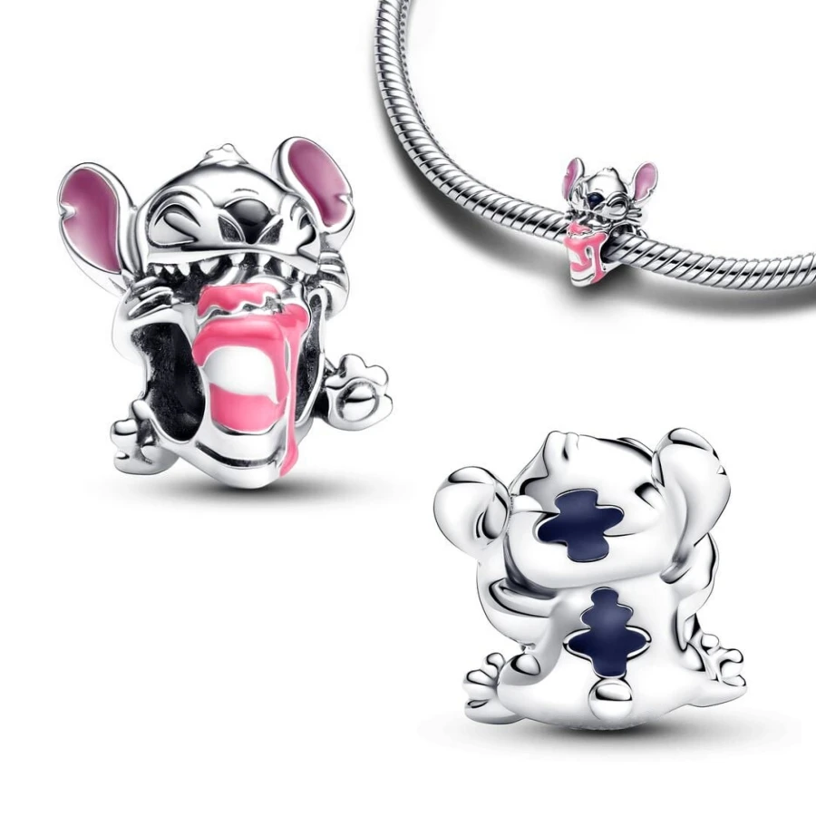 New Disney Lilo Stitch Charm Beads Colour Changing Pendant Fit Original Bracelet Women Diy Jewelry Gift