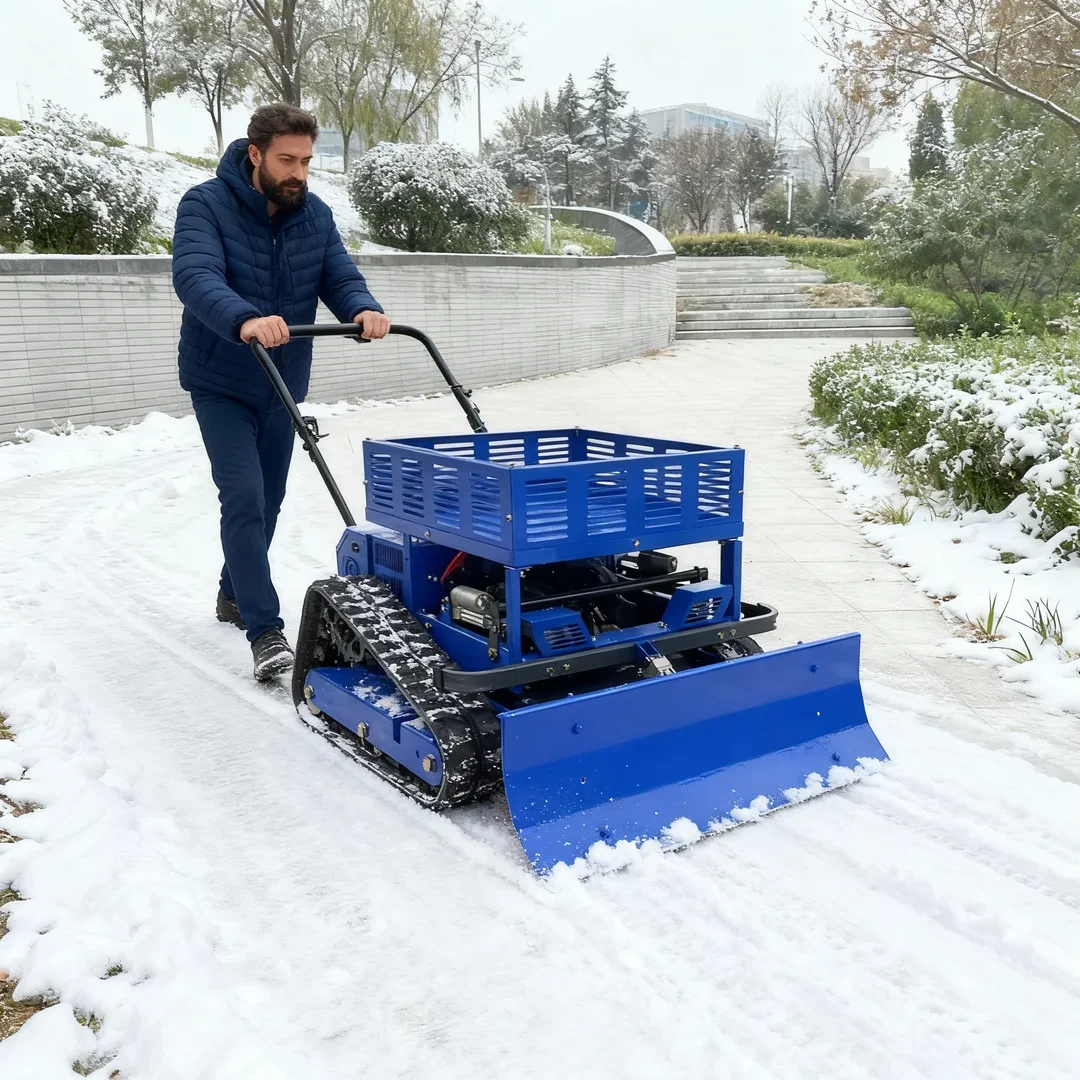 Customized RC Lawn Mower Robot - Smart Operation 550mm Cutting Width with Easy-Install Snow Shovel