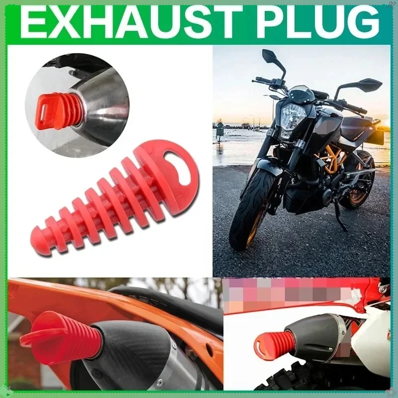 

STONEGO Motorcycle Exhaust Pipe Plug Muffler Wash Protector Tailpipe Silencer PVC for Motocross Move Blowdown