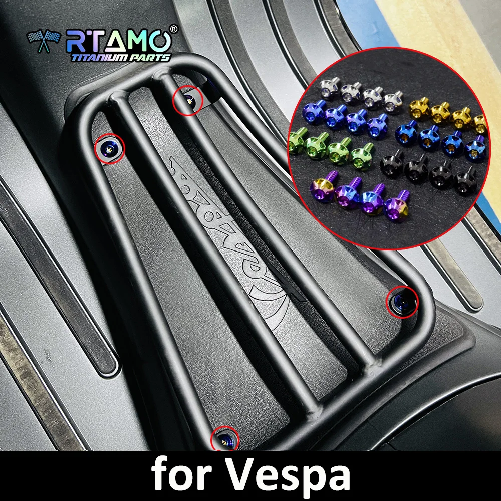 

RTAMO Titanium Alloy Bolt Luggage Bracket Screw fit for Vespa Sprint150 Primavera150 GTS GTV300 Battery Cover Bracket