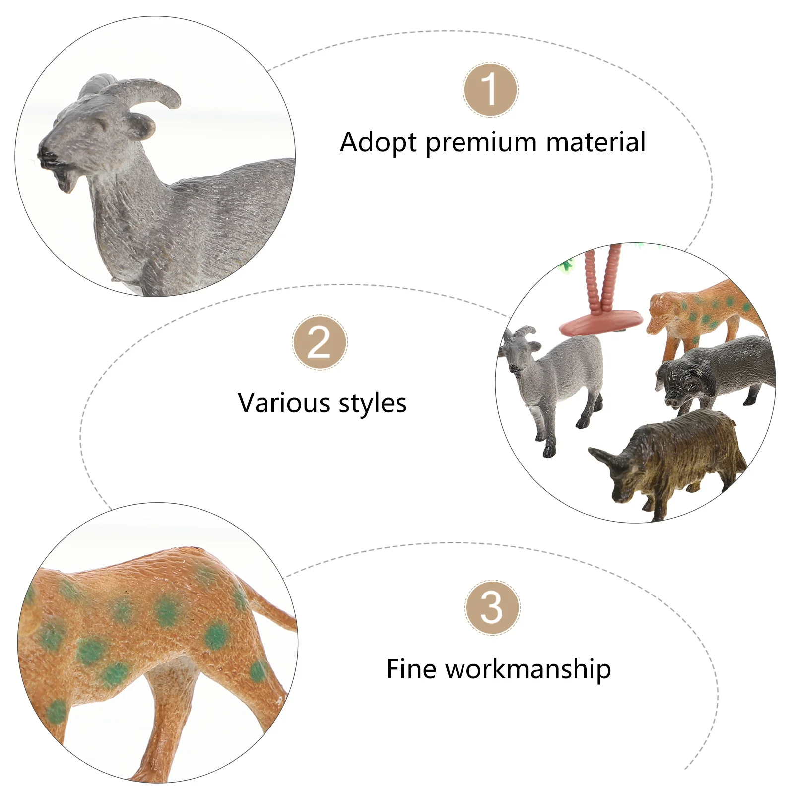 Figuras de animales de granja, juguete, modelos de resina realistas, bordes lisos, juego educativo de aprendizaje, recuerdos de fiesta de animales, 12 Uds.