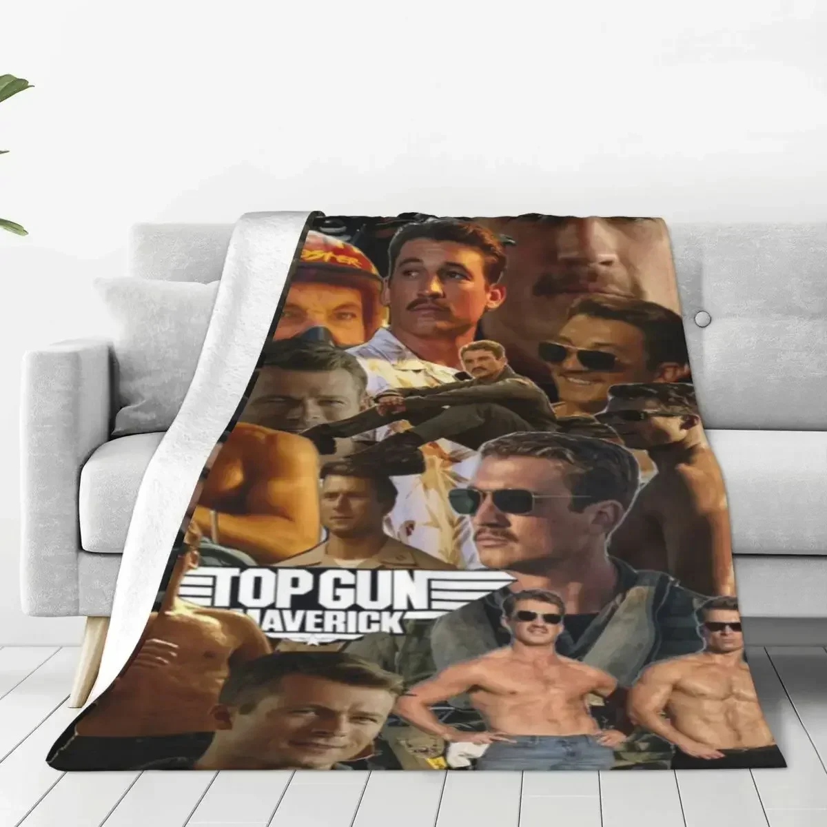 

Classic Movie Top Gun Plaid Blankets Sofa Cover Velvet Spring Autumn Ultra-Soft Throw Blankets for Home Outdoor Plush Thin Quilt