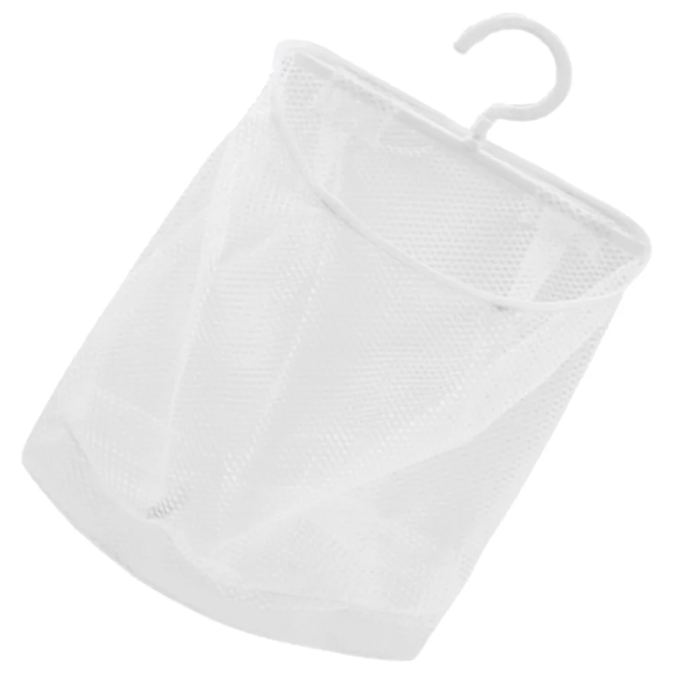 

Laundry Bag for Travel Wall Hanging Storage Mesh Bags Versatile Clothespin White Polyester Purse Tote