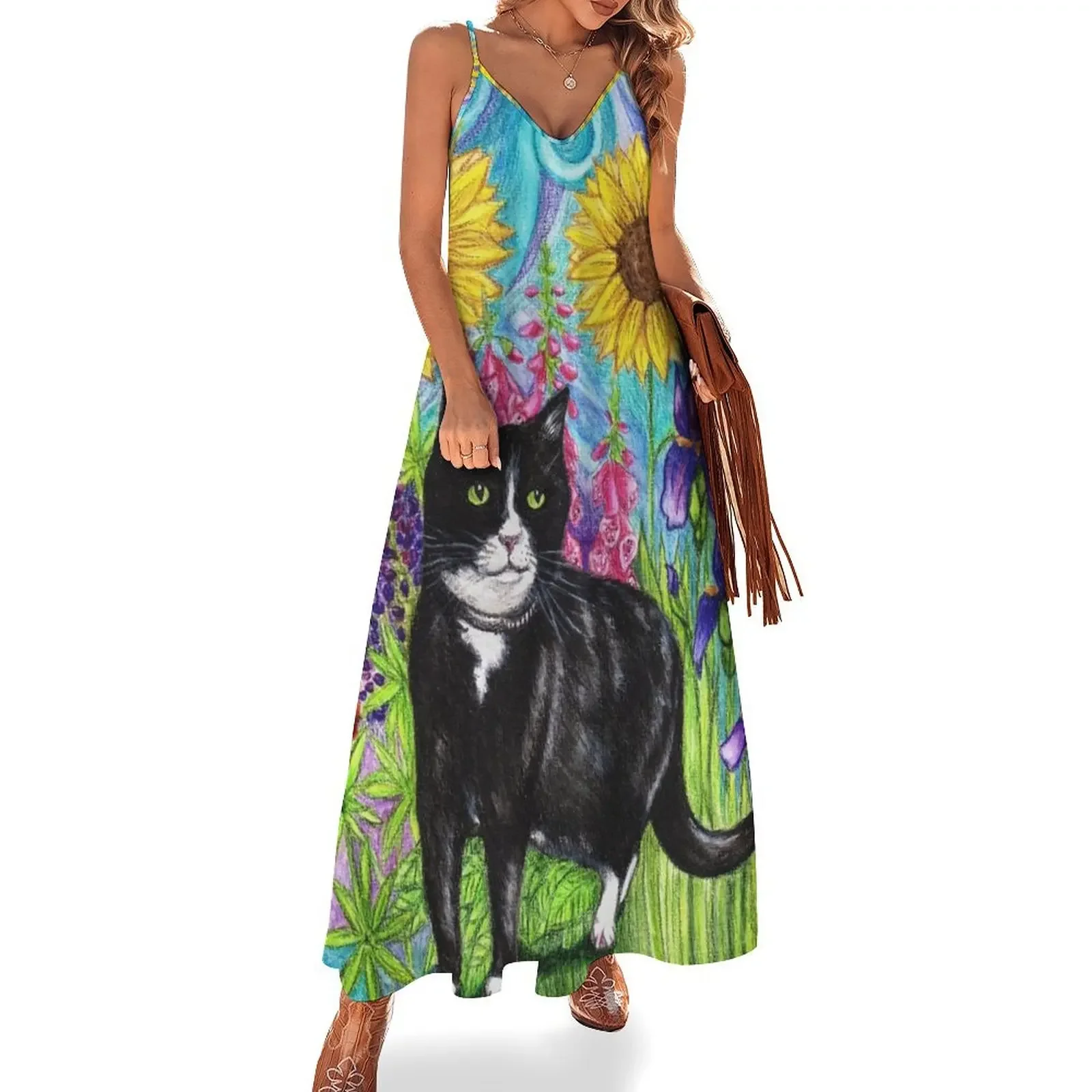 

Mole In The Garden Sleeveless Dress chic and elegant woman dress cocktail dresses Long dress woman