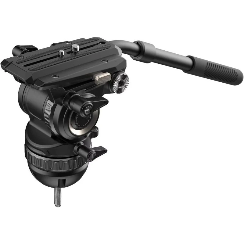 Professional Video Fluid Head 6‑Step Counterbalance 4‑Step Hydraulic Damping Detachable QR Plate Tripod Accessory