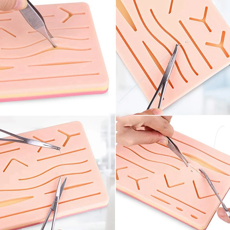 2X Complete Suture Kit For Students,Including Suture Pad And Suture Tool Practice Suture Kit For Suture Training