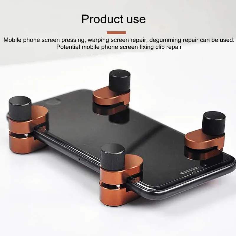 TE-798 4pcs clipe de metal ajustável para telefone tablet computador display LCD fixação de tela suporte braçadeiras de reparo