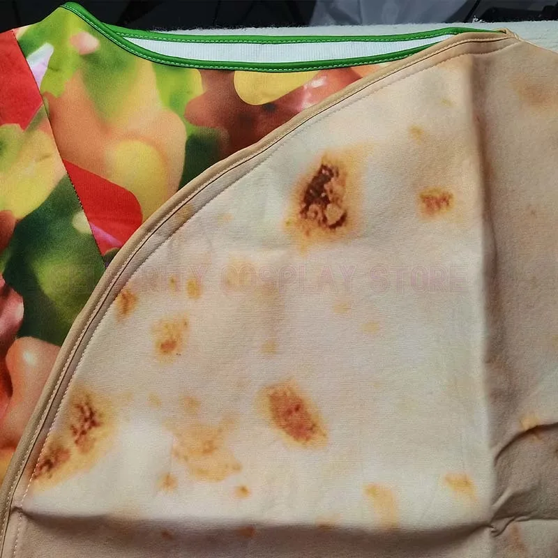 Реалистичный костюм тако, пушистый блин, косплей для Хэллоуина, наряды буррито, роскошный комплект «Кошелек или жизнь», забавный костюм буррито