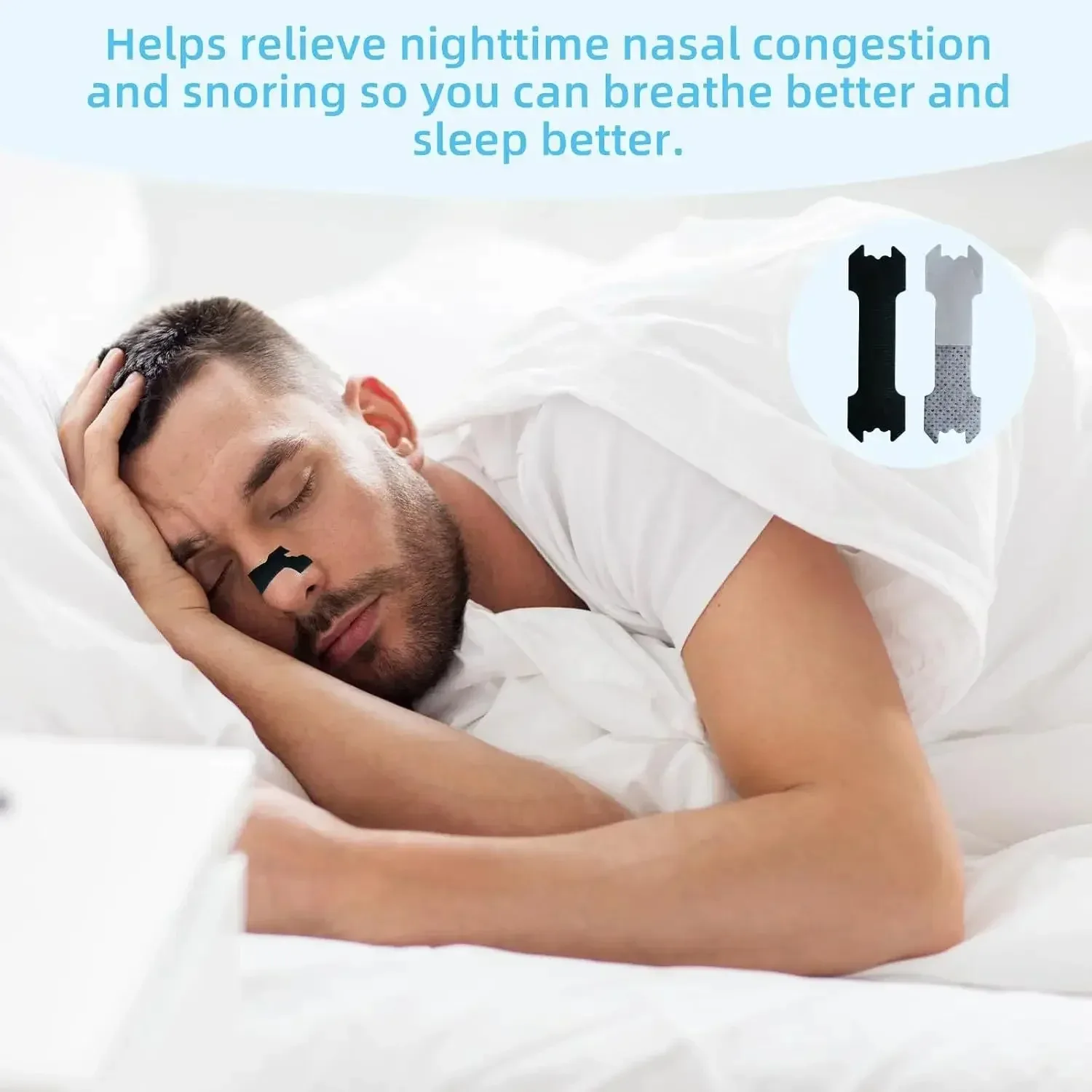 30pcs Breathable Nasal Strips Anti Snoring Nose Patches Extra Strength Nasal Congestion Relief Sleep Aid Strips Better Breathing image 5