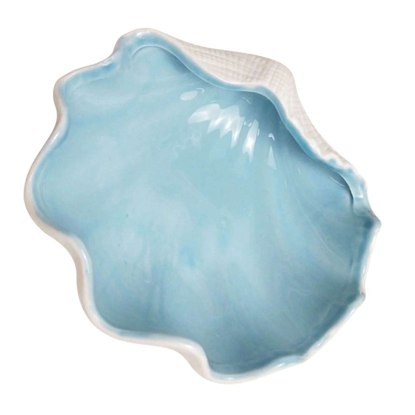 

Shell Shaped Candy Nut Bowl Creative Blue Decorative Table Storage Bowl Desktop Ornament for Home Hotel Restaurant