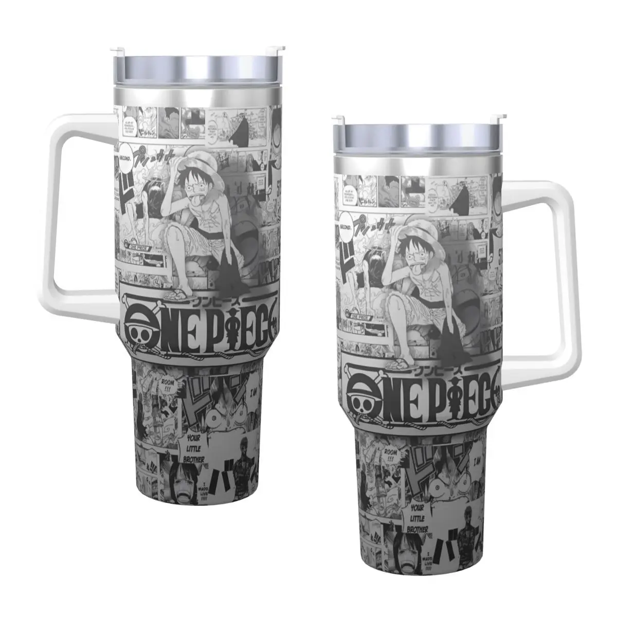 O-One Anime P-Piece Stainless Steel Tumbler Travelist Thermal Cups With Straws and Lid Large Mugs Cup Cold Drink Water Bottle