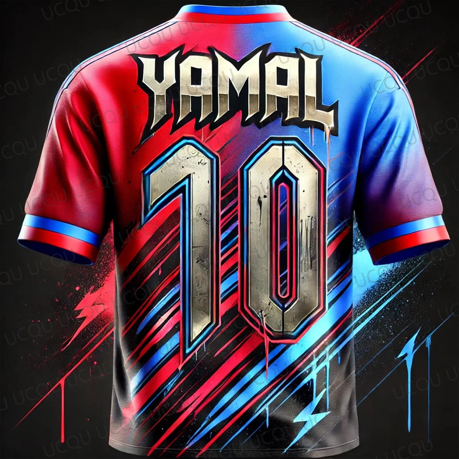 يامال 10 2025 الفاخرة AI تصميم كرة القدم جيرسي الرجال قصيرة الأكمام قميص كرة القدم الصيف التدريب ملابس رياضية طبعة خاصة مروحة #4