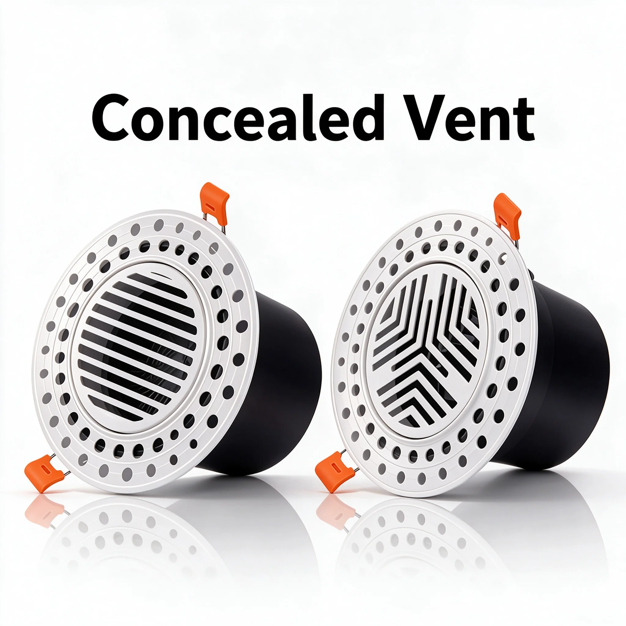 Hon&Guan Frameless Recessed Air Vent, Spring-Click Round Diffuser, Adjustable Airflow Removable Panel Ceiling Ventilation Cover