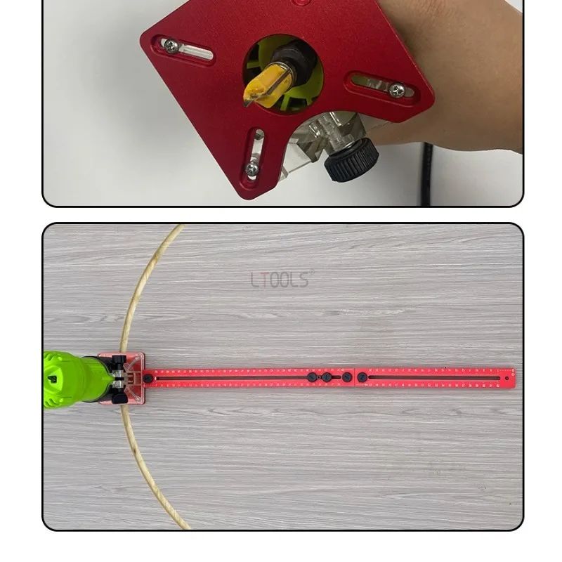 Milling Groove Bracket with Base Woodworking Router Circle Jig for Trimming Machine Carpentry Circle Cutting Guide Board Tools