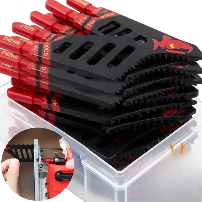 T142HB Jigsaw Blades Heavy Duty T-shank Flush Precision Cut Tool Wood Tight Spaces Saw Blade Replaceable Coarse Teeth Saw Blade