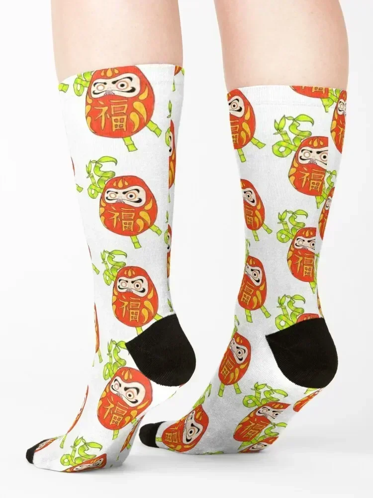 Lucky Bamboo Daruma Doll Socks custom winter gifts japanese fashion kawaii Socks Ladies Men's