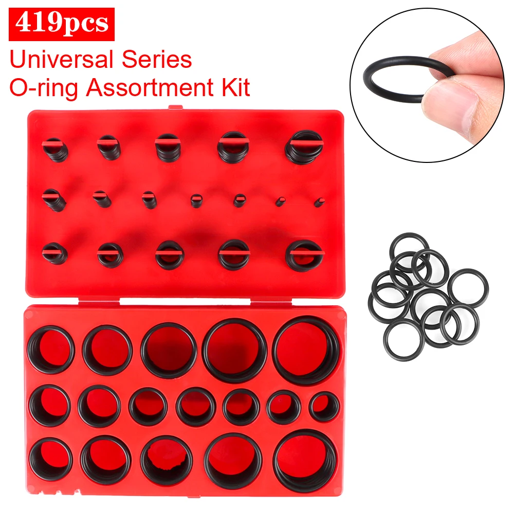 Rubber O-Ring Assortment Kit 419PCS Universal Buna-N Gasket Sealing Replacement O-Rings 32 Metric Sizes