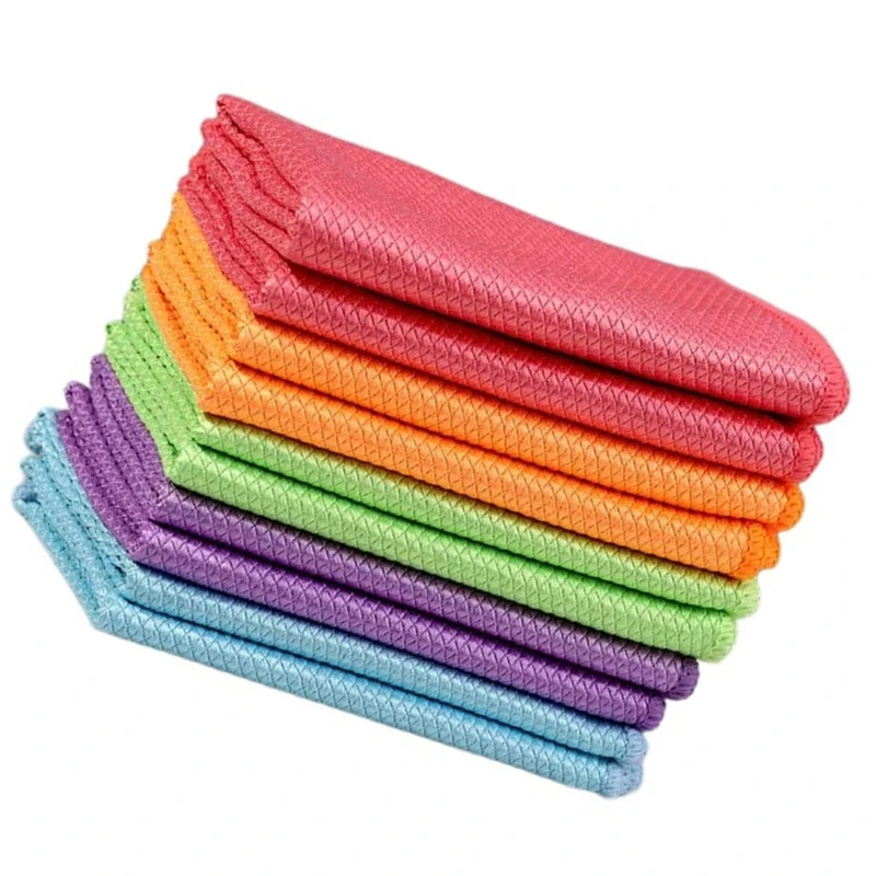 Lints Freely Microfiber Wipes, 10Pcs Fish Scales Cleaning Cloth for Household Leaves No Streak Or Fibers Behind