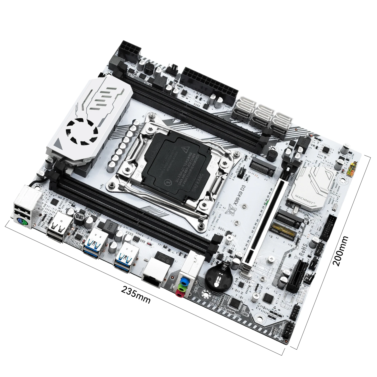 Imagem -03 - Placa-mãe d3 Suporte Intel Xeon e5 2666 2676 2696 v3 Processador Lga 20113 Ram Recc Ddr3 Nvme M.2 Wifi Machinist-x99 k9