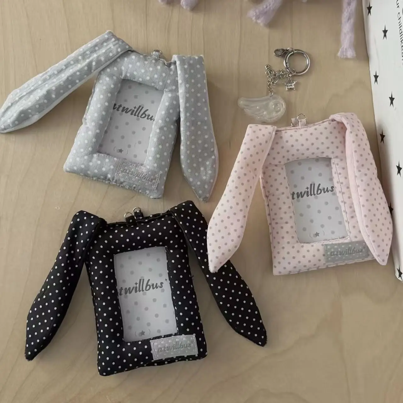 

Милый держатель для карт с ушками кролика из серии «Демон», подвеска для бейджа, аксессуар для студенческой карты питания, украшение для сумки