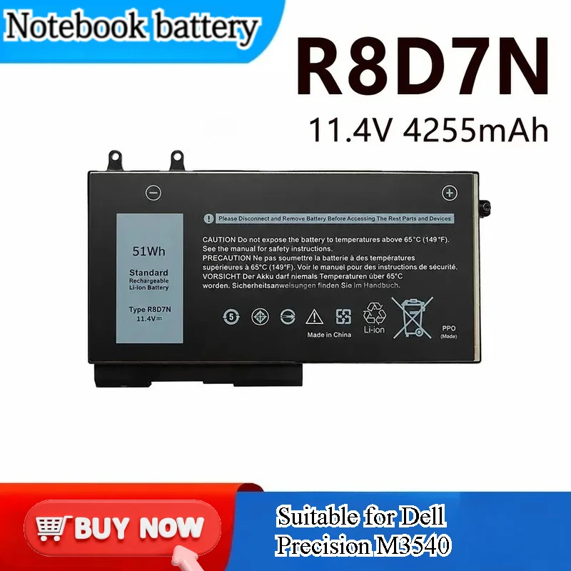 for Precision M3540 Latitude 3550 Laptop Battery 1V1XF R8D7N Replacement High Capacity Rechargeable Li-ion Power Supply