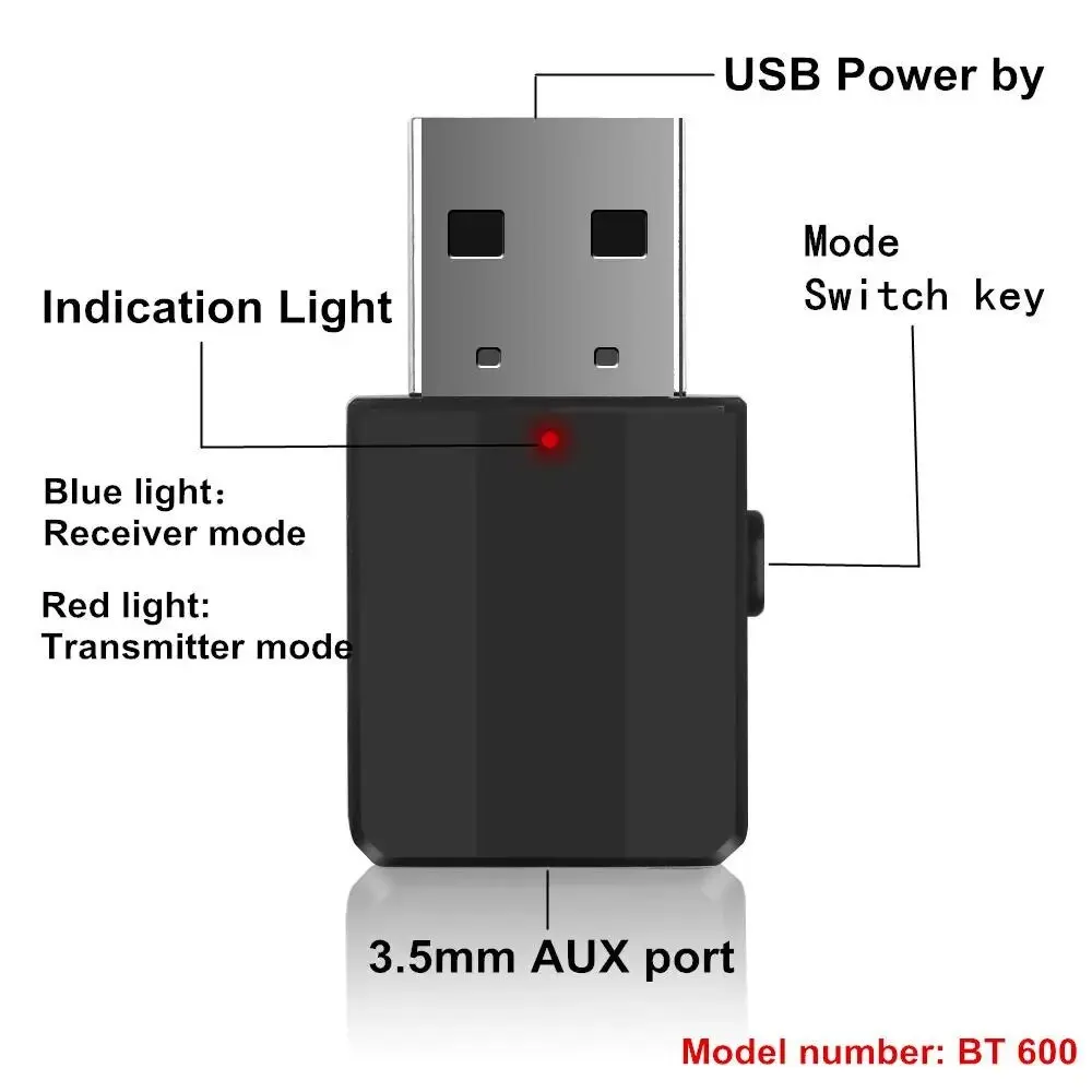 Mini 3.5mm Aux Stereo Wireless Bluetooth-compatible 5.0 Adapter Car Music Receiver Transmitter For Tv