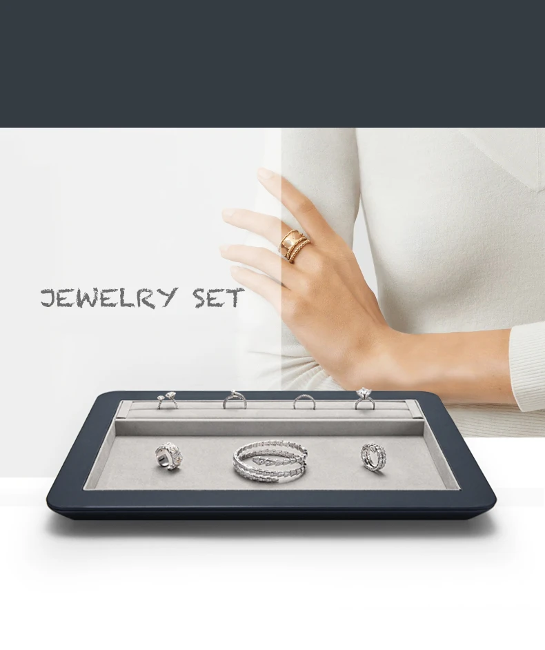 Oirlv Schmucktablett, Premium-Organizer für Ringe, Ohrringe und Armbänder, elegantes weiches Futter, perfekt für die Präsentation und Aufbewahrung von Schmuck – Detail 9