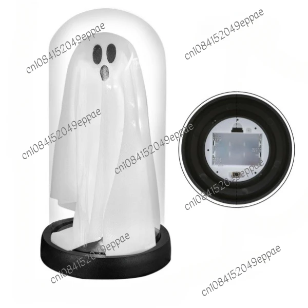 New Halloween Decorations - Light Up The Cute Ghost in The Glass Clock