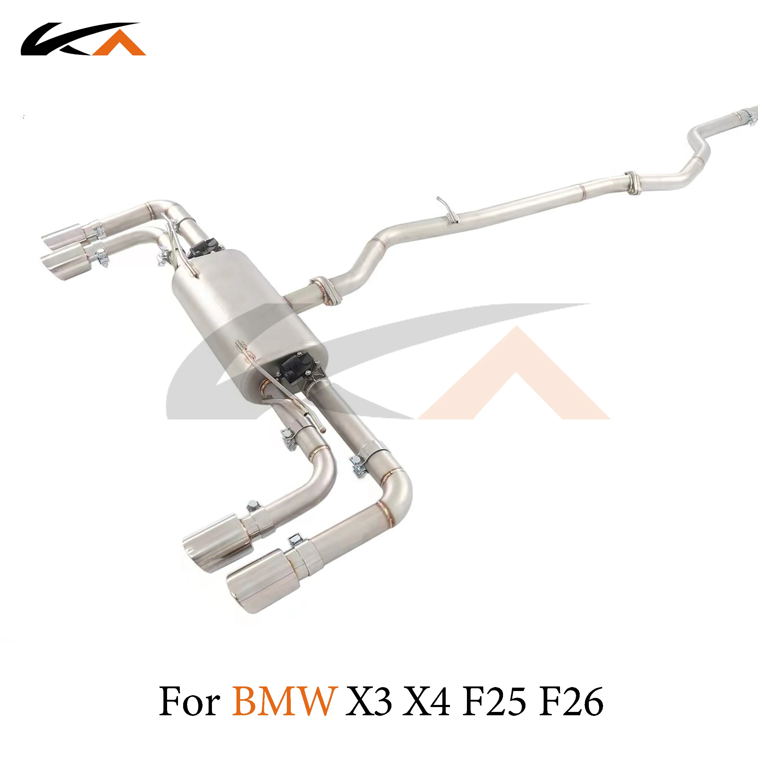 KA Tuning exhaust stainless steel catback for BMW X3 X4 F25 F26 N20 2.0T rear section performance muffler valve sport sounds