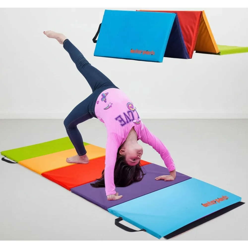 

Foldable Gymnastics Mat for Kids - Portable Tumbling Mat, Easy Clean, Sturdy Play Mat for Yoga & Cheer